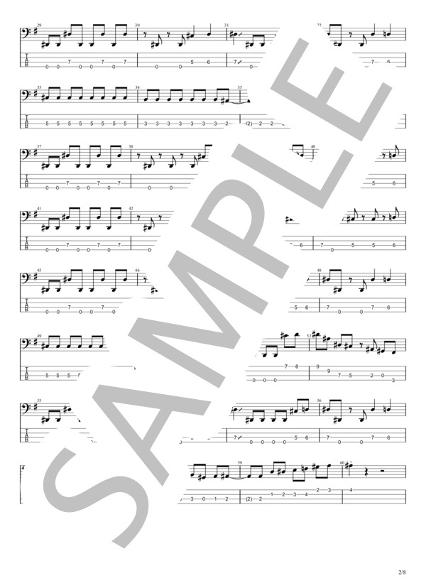 WEEK END (X) / エレキベース 中級 - サンプル譜面 2/5