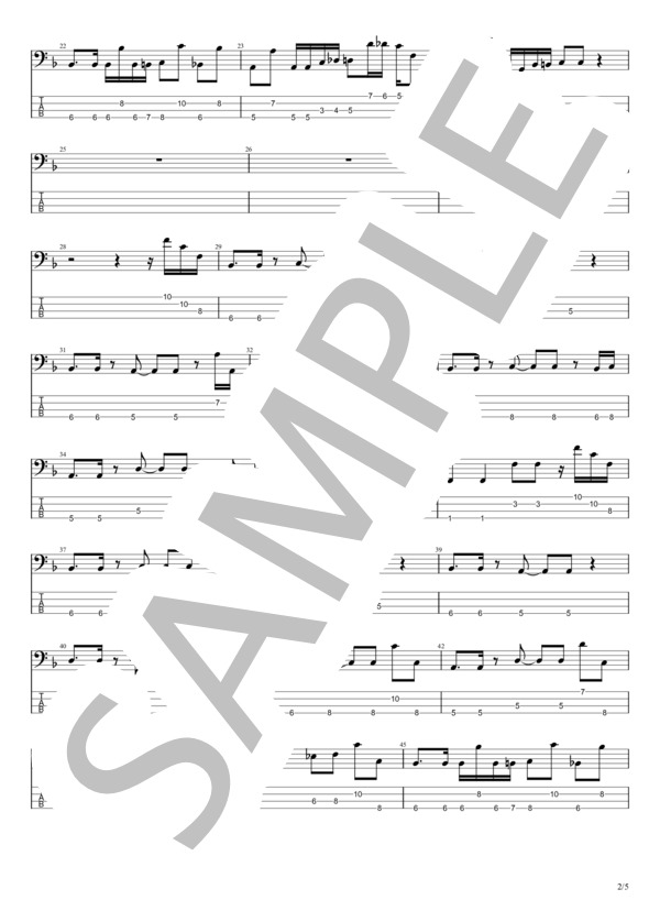 たぶん (YOASOBI) / エレキベース 中級 - サンプル譜面 2/5