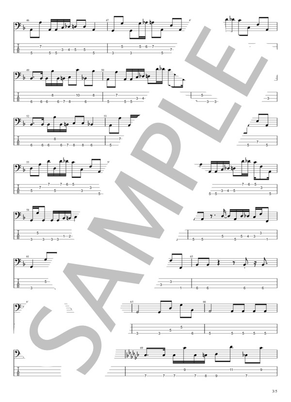 たぶん (YOASOBI) / エレキベース 中級 - サンプル譜面 3/5