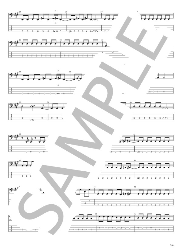 男 (久宝 留理子) / エレキベース 入門 - サンプル譜面 2/5