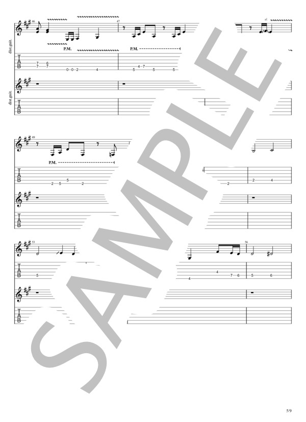 You're the only... (小野 正利) / エレキギター 中級 - サンプル譜面 5/5