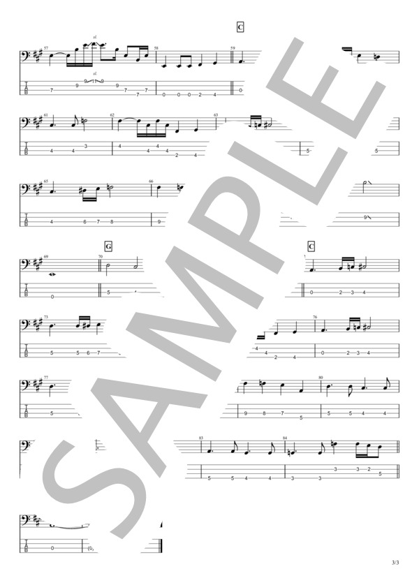 You're the only... (小野 正利) / エレキベース 入門 - サンプル譜面 3/3