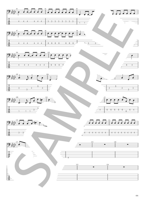 あの夢をなぞって (YOASOBI) / エレキベース 中級 - サンプル譜面 4/5