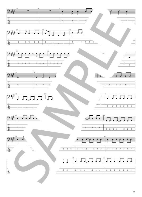 あの夢をなぞって (YOASOBI) / エレキベース 中級 - サンプル譜面 5/5