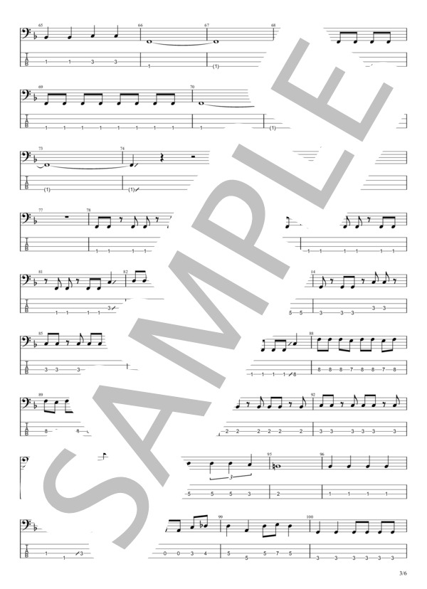 始まりの朝 (Official髭男dism) / エレキベース 入門 - サンプル譜面 3/5