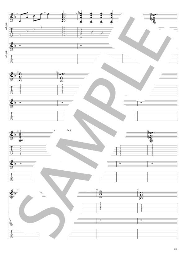 恋の前ならえ (Official髭男dism) / エレキギター 初級 - サンプル譜面 4/5