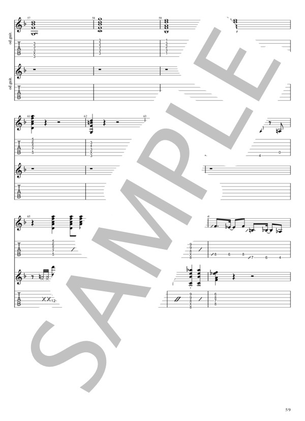 恋の前ならえ (Official髭男dism) / エレキギター 初級 - サンプル譜面 5/5