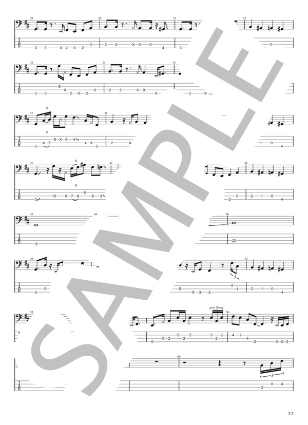 Rowan (Official髭男dism) / エレキベース 中級 - サンプル譜面 2/3