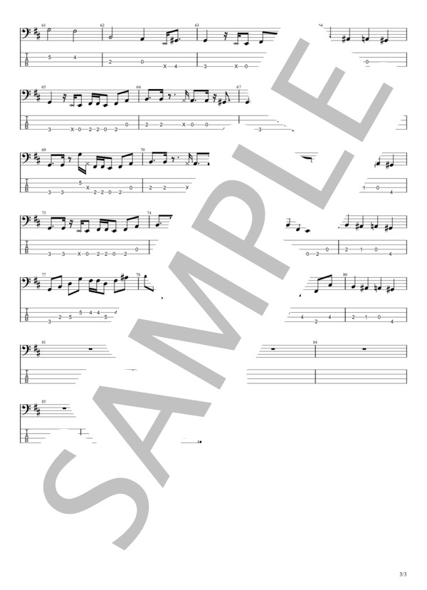 Rowan (Official髭男dism) / エレキベース 中級 - サンプル譜面 3/3