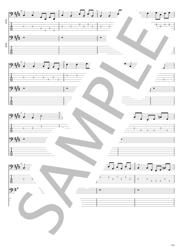 ultra soul (B'z) / エレキベース 中級 - サンプル譜面 3/5