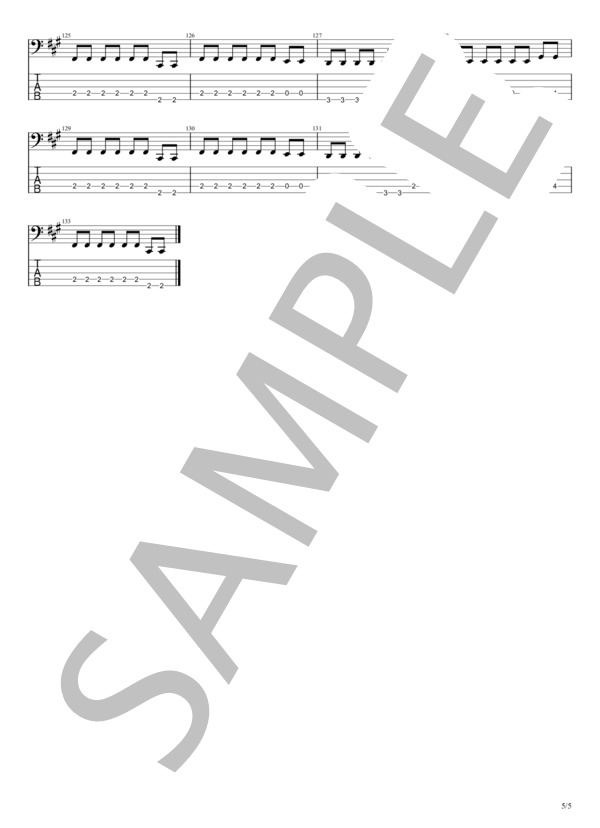 EASY COME EASY GO! (B’z) / エレキベース 中級 - サンプル譜面 5/5