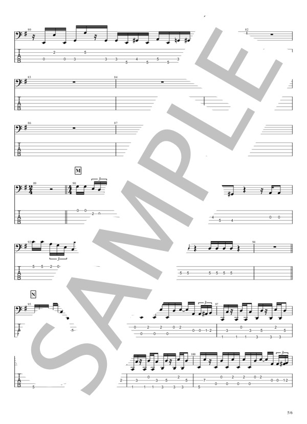 GIMME YOUR LOVE (B’z) / エレキベース 中〜上級 - サンプル譜面 5/5