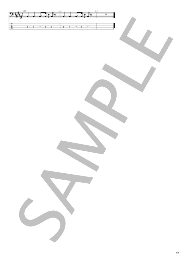 HURRY UP (B’z) / エレキギター 中級 - サンプル譜面 5/5