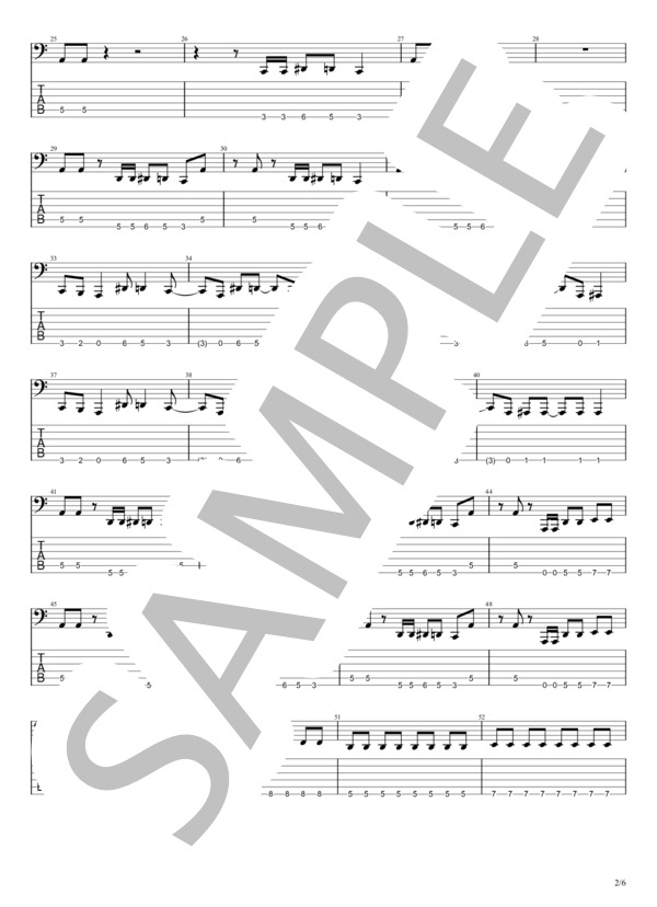 ド.キ.ド.キ☆モーニング (さくら学院（重音部 BABYMETAL）) / エレキベース 中級 - サンプル譜面 2/5