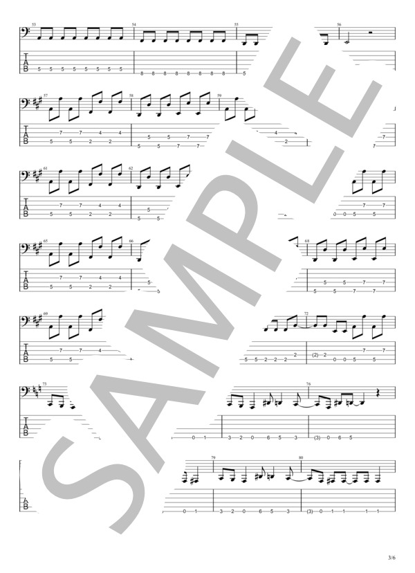 ド.キ.ド.キ☆モーニング (さくら学院（重音部 BABYMETAL）) / エレキベース 中級 - サンプル譜面 3/5