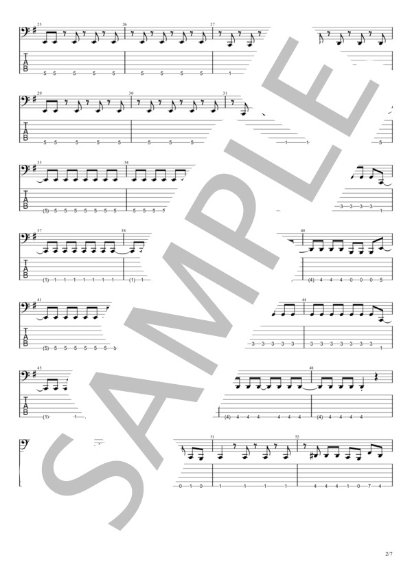 ヤバッ！ (BABYMETAL) / エレキベース 中級 - サンプル譜面 2/5