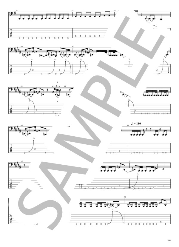 KARATE (BABYMETAL) / エレキベース 中〜上級 - サンプル譜面 3/5