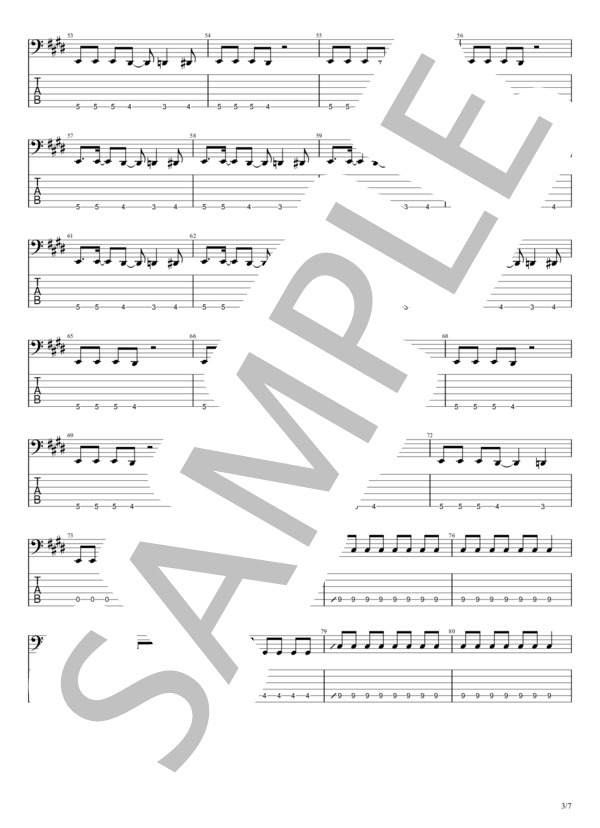 あわだまフィーバー (BABYMETAL) / エレキベース 中級 - サンプル譜面 3/5