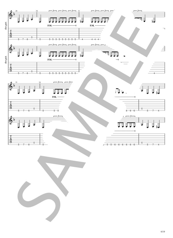 Sis.Anger (blackbabymetal) / エレキギター 中級 - サンプル譜面 4/5