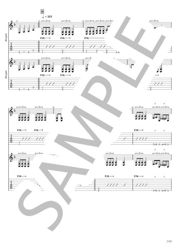 Sis.Anger (blackbabymetal) / エレキギター 中級 - サンプル譜面 5/5