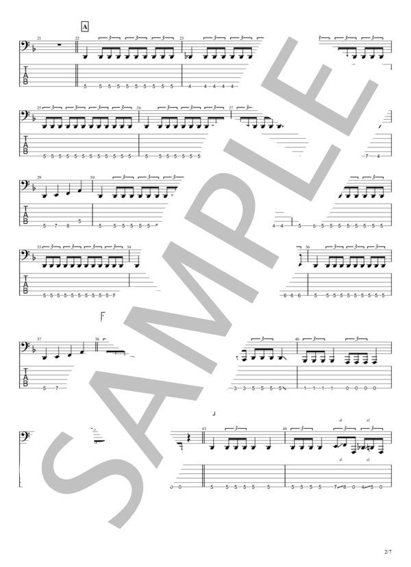 Sis.Anger (blackbabymetal) / エレキベース 中〜上級 - サンプル譜面 2/5