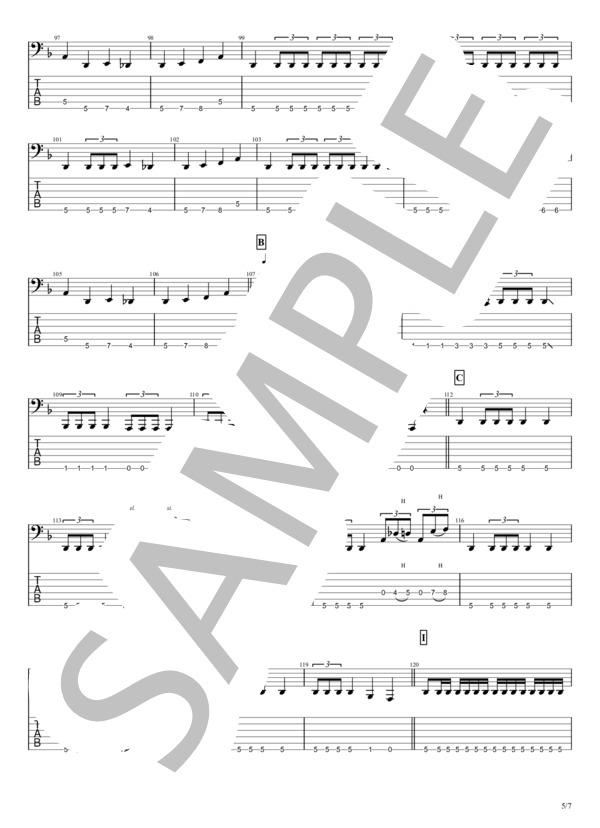 Sis.Anger (blackbabymetal) / エレキベース 中〜上級 - サンプル譜面 5/5