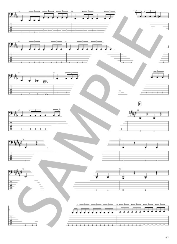 META!メタ太郎 (BABYMETAL) / エレキベース 中級 - サンプル譜面 4/5