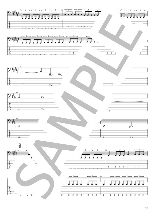 META!メタ太郎 (BABYMETAL) / エレキベース 中級 - サンプル譜面 5/5