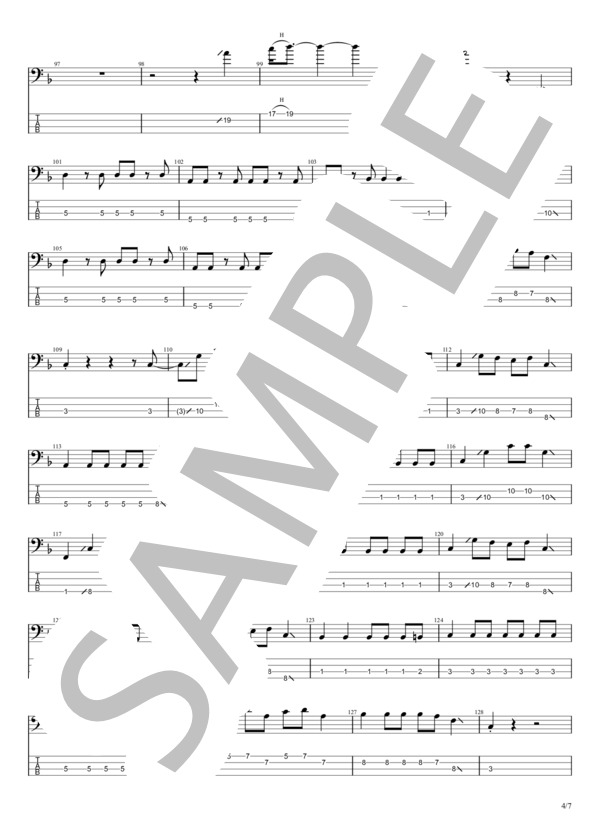 思想犯 (ヨルシカ) / エレキベース 中級 - サンプル譜面 4/5