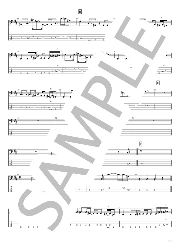 盗作 (ヨルシカ) / エレキベース 中級 - サンプル譜面 2/5