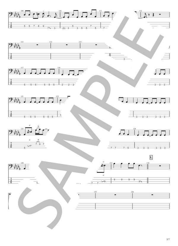 花人局 (ヨルシカ) / エレキベース 中級 - サンプル譜面 5/5