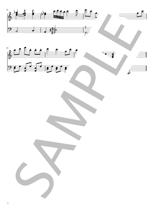 ソナチネ集 Op.168 No. 2 第2楽章 ハ長調 (アントン・ディアベリ) / ピアノソロ 入門 - サンプル譜面 2/2