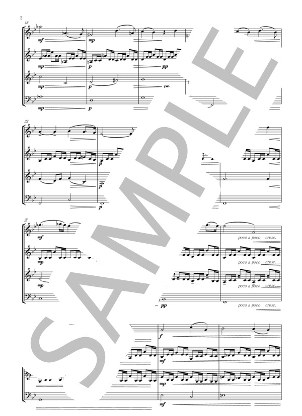 カヴァティーナ ドヴォルザーク op.75a / 弦楽四重奏(3ヴァイオリン & チェロ）版 (アントニン・ドヴォルザーク) / アンサンブル弦楽 初〜中級 - サンプル譜面 2/5