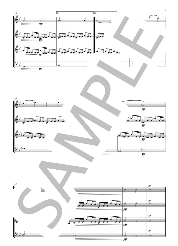 カヴァティーナ ドヴォルザーク op.75a / 弦楽四重奏(3ヴァイオリン & チェロ）版 (アントニン・ドヴォルザーク) / アンサンブル弦楽 初〜中級 - サンプル譜面 3/5