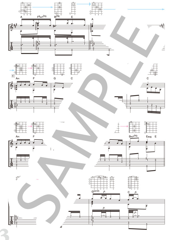 ドヴォルザーク：ユーモレスク (南澤 大介) / ギターソロ 中〜上級 - サンプル譜面 3/5