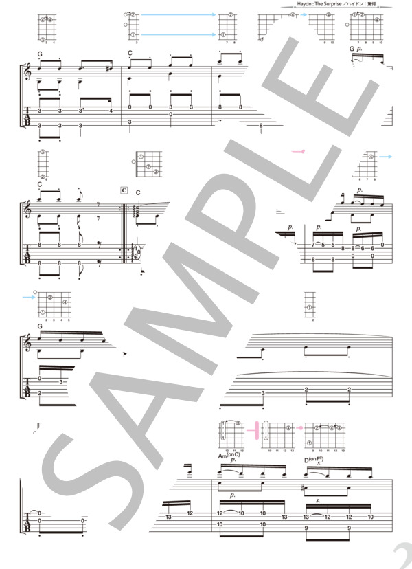 ハイドン：驚愕 (南澤 大介) / ギターソロ 初〜中級 - サンプル譜面 2/4
