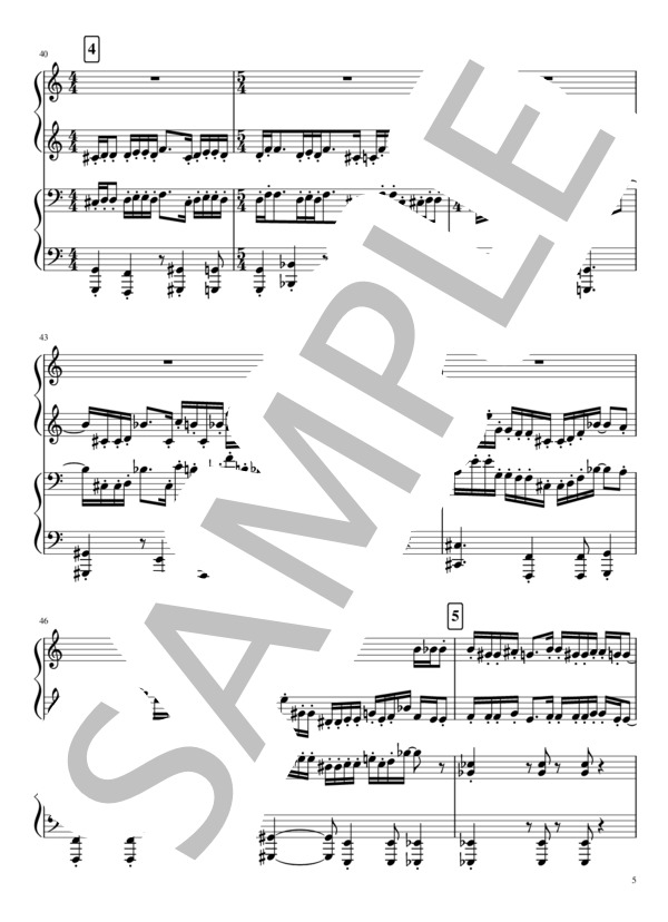 【連弾】美食探偵 明智五郎 Main Theme (坂東 祐大) / ピアノ連弾 上級 - サンプル譜面 5/5