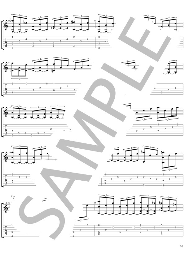 【月光】ピアノソナタ第14番（ギター・タブ譜） (ベートーベン) / ギターソロ 中級 - サンプル譜面 3/5