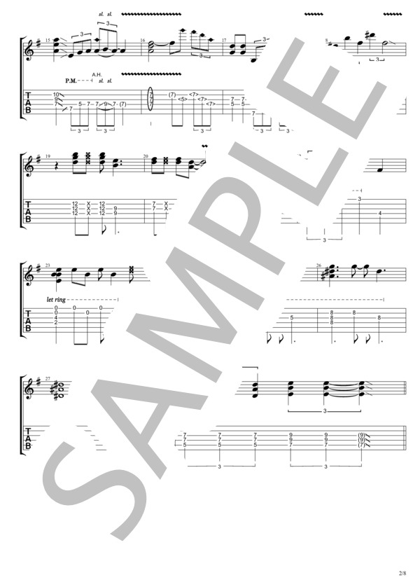love me I love you (B'z) / ギターソロ 中〜上級 - サンプル譜面 2/5