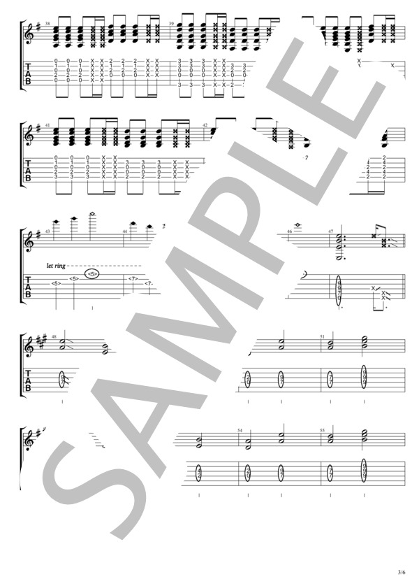 永遠の翼 (B'z) / ギターソロ 初〜中級 - サンプル譜面 3/5