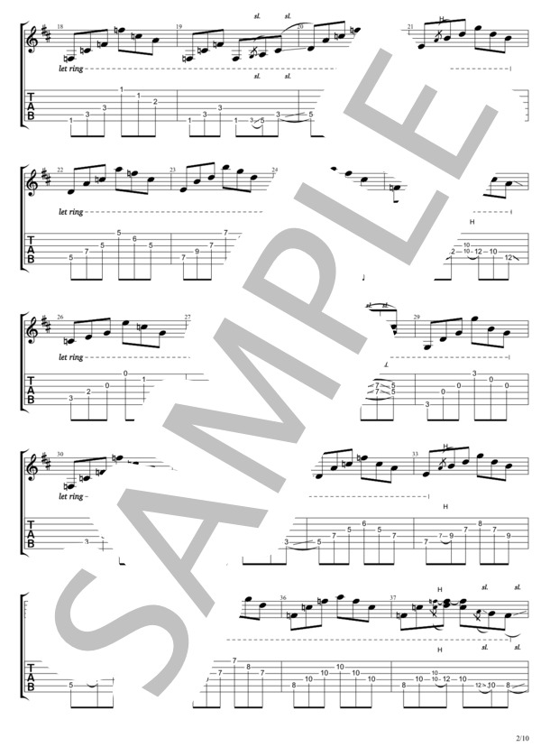 Don't Leave Me (B'z) / ギターソロ 中級 - サンプル譜面 2/5