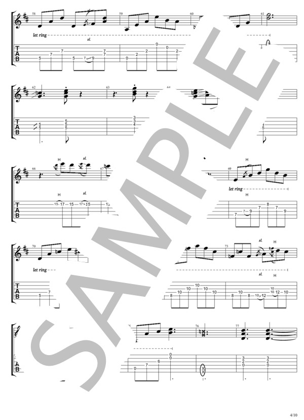 Don't Leave Me (B'z) / ギターソロ 中級 - サンプル譜面 4/5