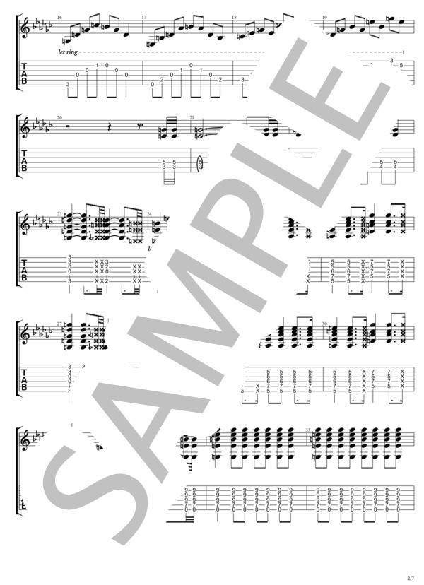 ゆるぎないものひとつ (B'z) / ギターソロ 中級 - サンプル譜面 2/5