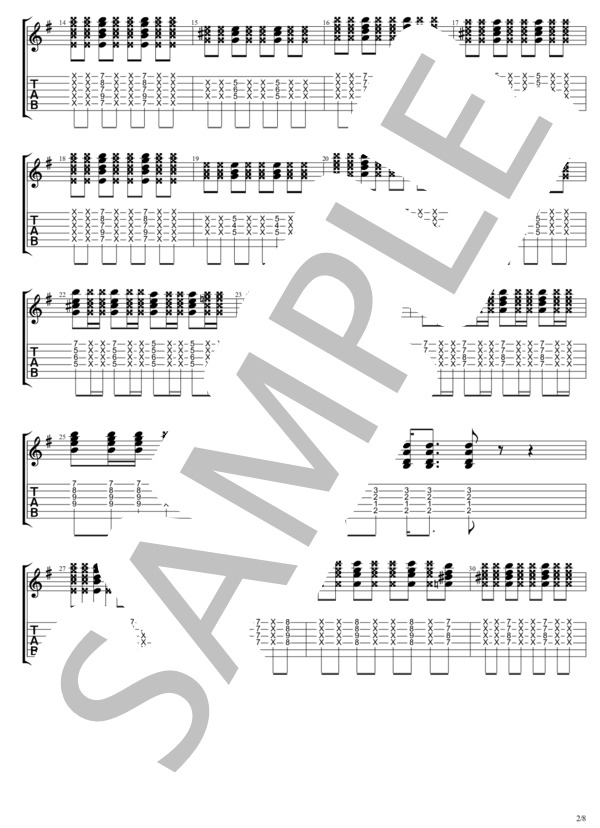 Actually (TAK MATSUMOTO) / ギターソロ 中級 - サンプル譜面 2/5