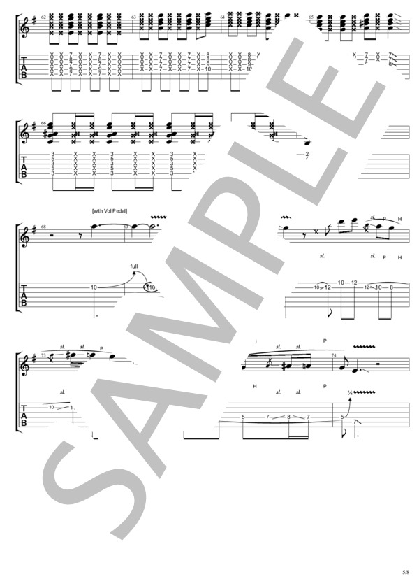 Actually (TAK MATSUMOTO) / ギターソロ 中級 - サンプル譜面 5/5