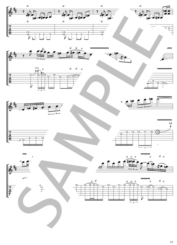 Be Funky ! (TAK MATSUMOTO) / ギターソロ 中〜上級 - サンプル譜面 5/5