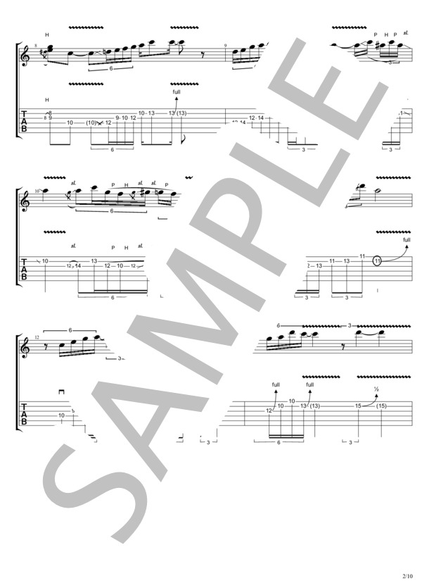 Rainy Monday Blues ~ 茨の道 (TAK MATSUMOTO) / ギターソロ 中〜上級 - サンプル譜面 2/5