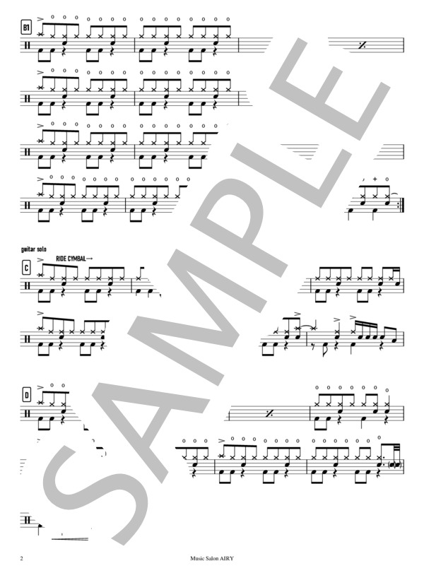 Brand-New Myself ~僕にできること~ (CHARCOAL FILTER) / ドラム 中級 - サンプル譜面 2/3