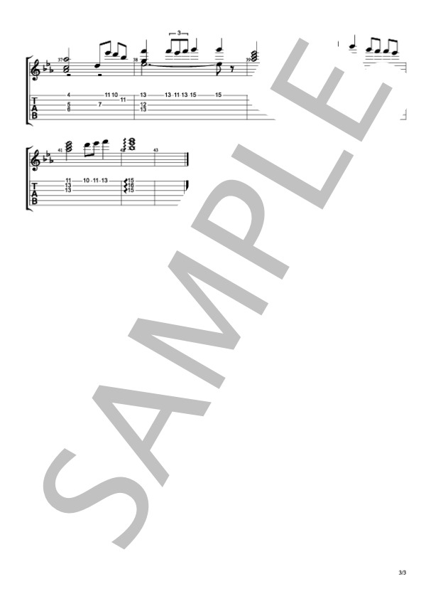 奥寺先輩のテーマ (RADWIMPS) / ギターソロ 中級 - サンプル譜面 3/3