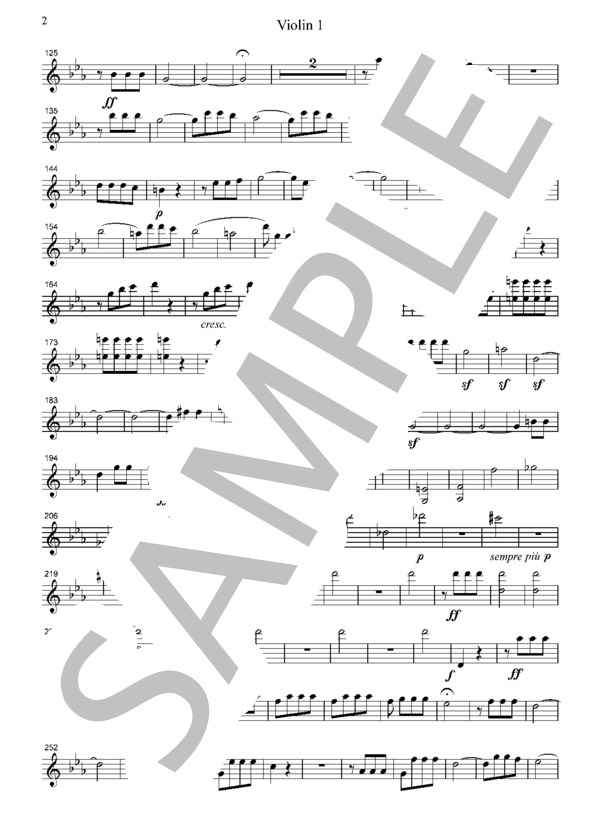 交響曲 第5番 第1楽章 (ルートヴィヒ・ヴァン・ベートーヴェン) / ヴァイオリン 中〜上級 - サンプル譜面 2/5